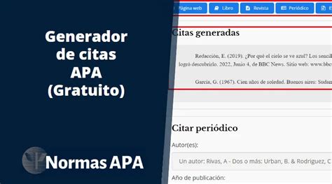 citas generador|Generador de citas APA